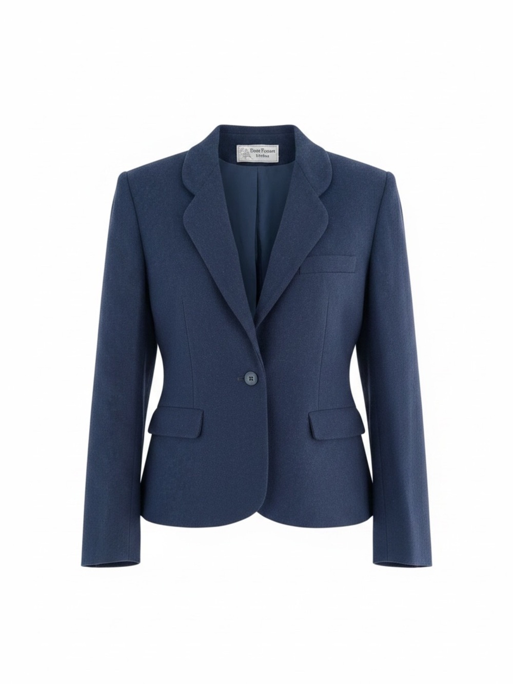 Evan-Picone Petites Vintage 100% Pure Wool Navy Single-Button Blazer